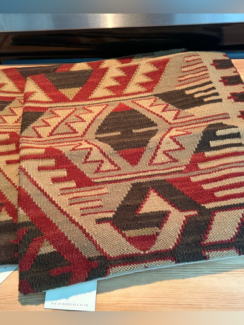 NWT Vintage Pottery Barn Kamina Tribal Kilim Pillow Cover, 18”, 2007 Rare #1 - Picture 1 of 8